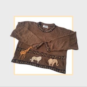 Vintage 80s animal patch sweater!